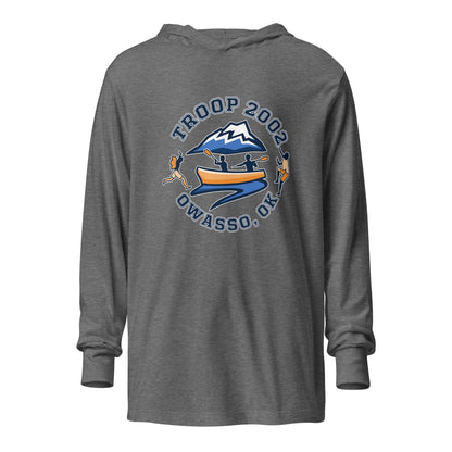 Performance | Hooded Long Sleeve T Shirt | Troop 2002 | Trailblazer Crest Logo