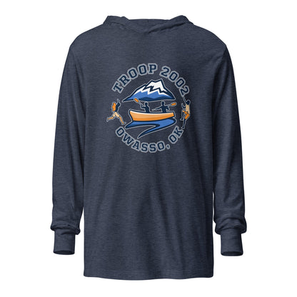 Performance | Hooded Long Sleeve T Shirt | Troop 2002 | Trailblazer Crest Logo