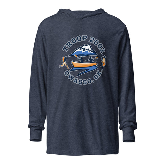 Performance | Hooded Long Sleeve T Shirt | Troop 2002 | Trailblazer Crest Logo
