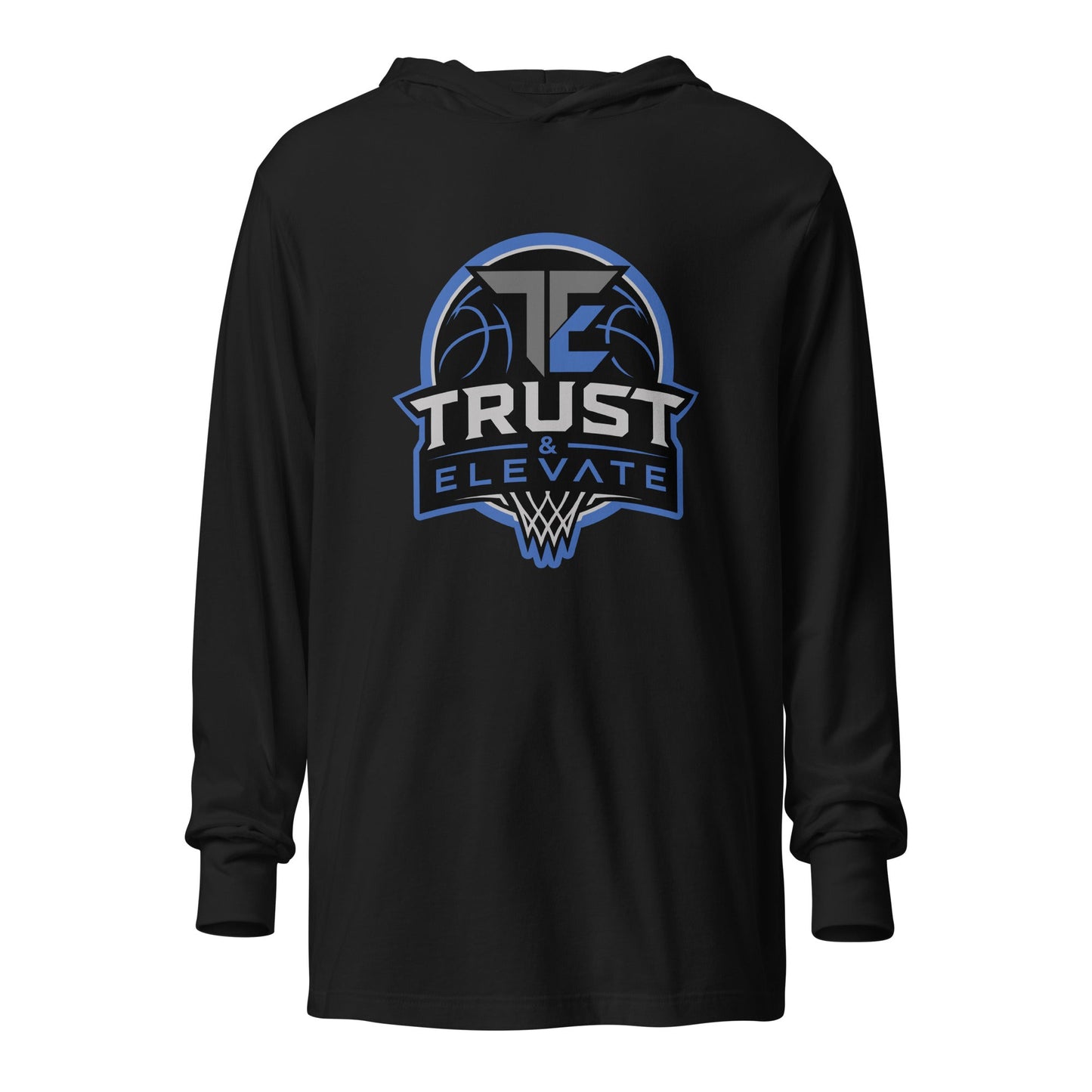 Performance | Hooded Long Sleeve T Shirt | Trust & Elevate | Vanguard Elite Logo