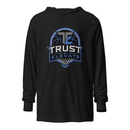 Performance | Hooded Long Sleeve T Shirt | Trust & Elevate | Vanguard Elite Logo