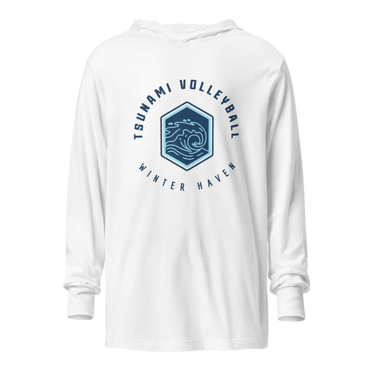 Performance | Hooded Long Sleeve T Shirt | Tsunami Volleyball Club | Crest Logo