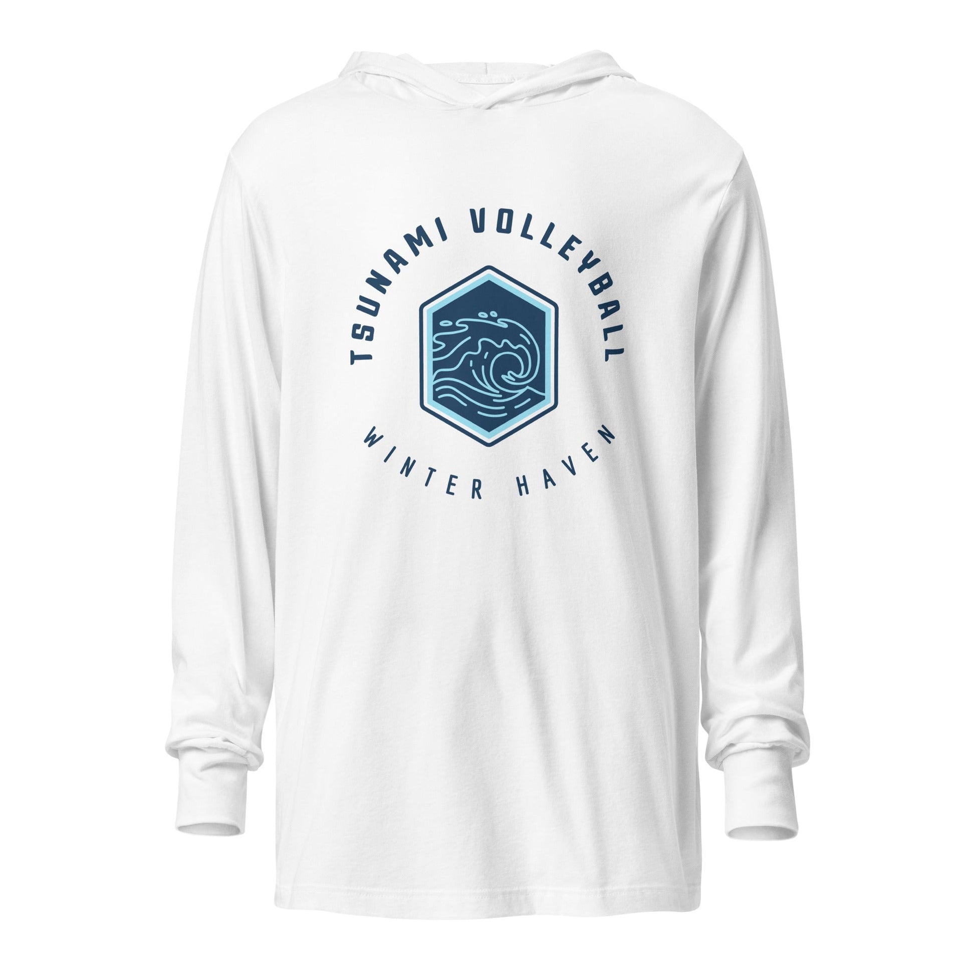 Performance | Hooded Long Sleeve T Shirt | Tsunami Volleyball Club | Crest Logo