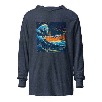 Performance | Hooded Long Sleeve T Shirt | Tsunami Volleyball Club | Glow Tide Athletics Logo