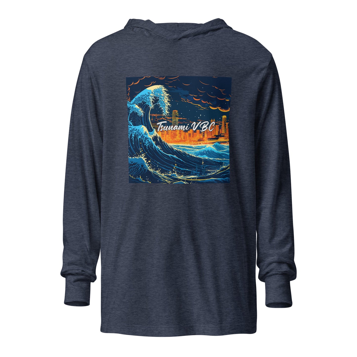 Performance | Hooded Long Sleeve T Shirt | Tsunami Volleyball Club | Glow Tide Athletics Logo
