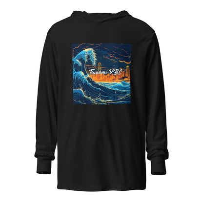 Performance | Hooded Long Sleeve T Shirt | Tsunami Volleyball Club | Glow Tide Athletics Logo