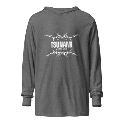 Performance | Hooded Long Sleeve T Shirt | Tsunami Volleyball Club | Modern Script Logo
