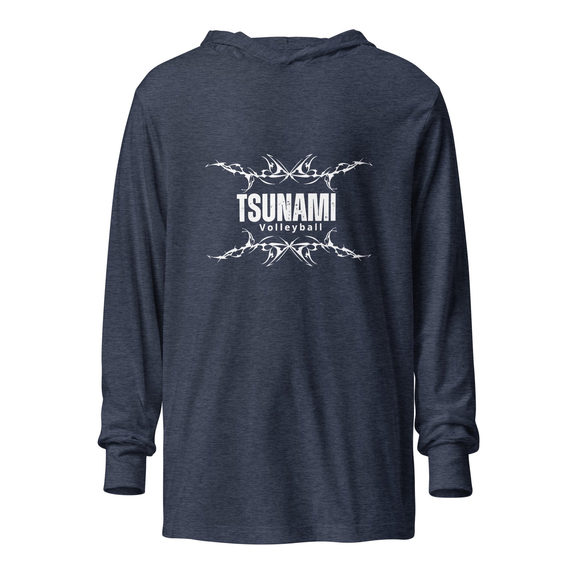 Performance | Hooded Long Sleeve T Shirt | Tsunami Volleyball Club | Modern Script Logo