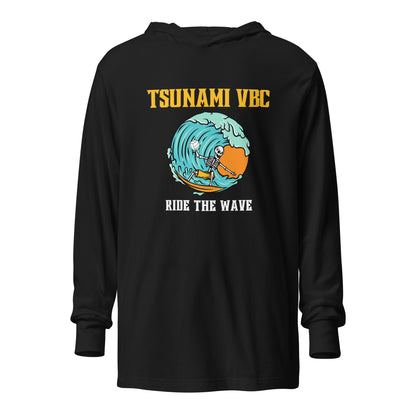 Performance | Hooded Long Sleeve T Shirt | Tsunami Volleyball Club | Surf Wave VBC Logo