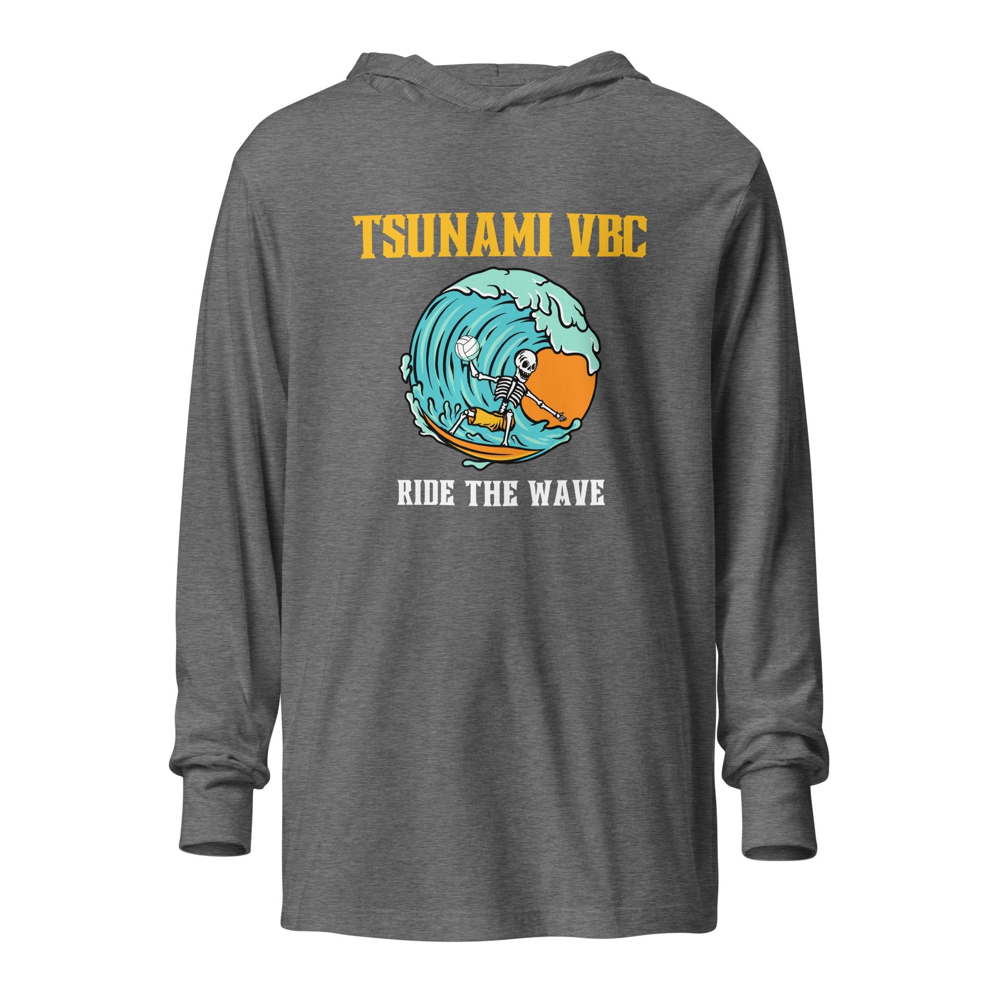 Performance | Hooded Long Sleeve T Shirt | Tsunami Volleyball Club | Surf Wave VBC Logo