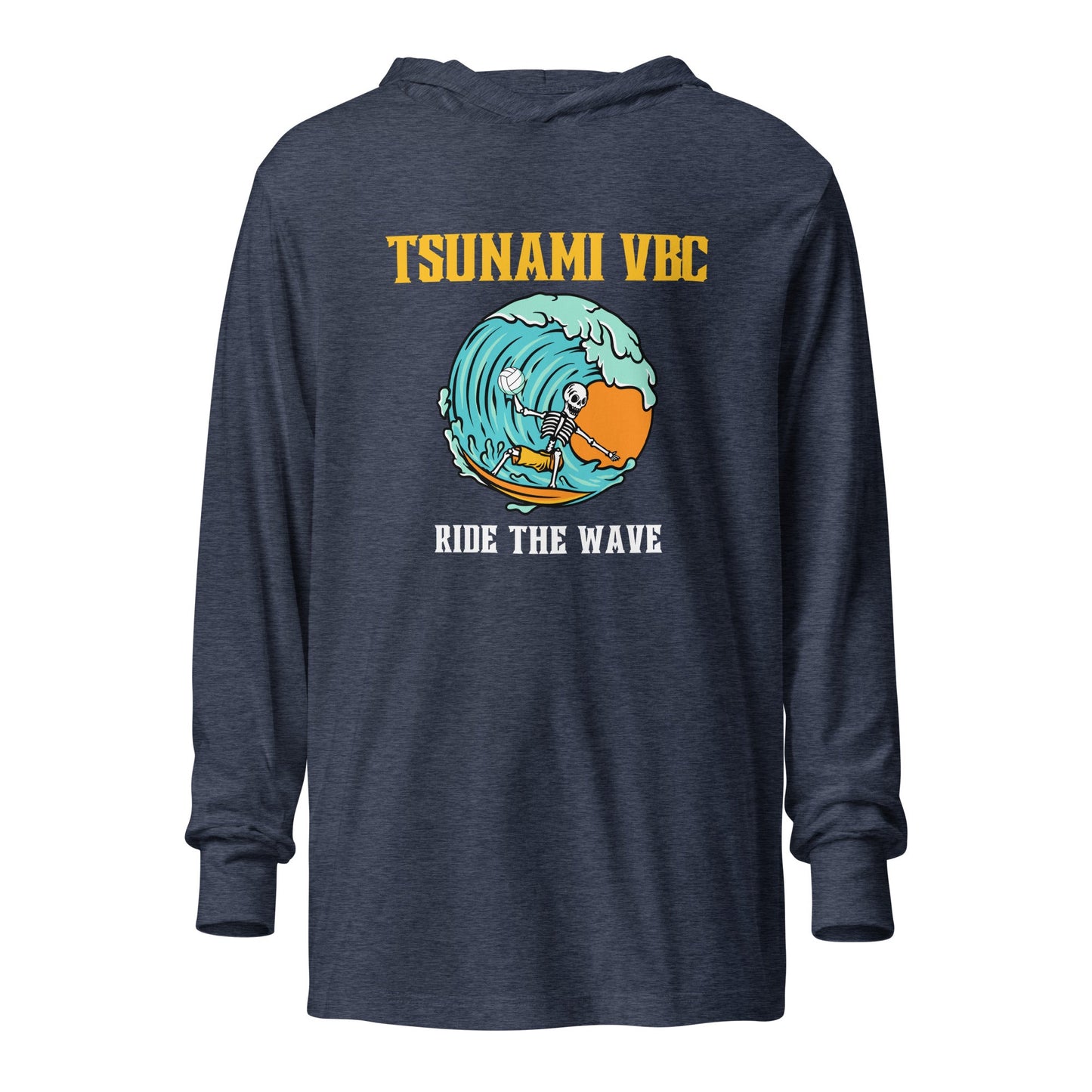 Performance | Hooded Long Sleeve T Shirt | Tsunami Volleyball Club | Surf Wave VBC Logo