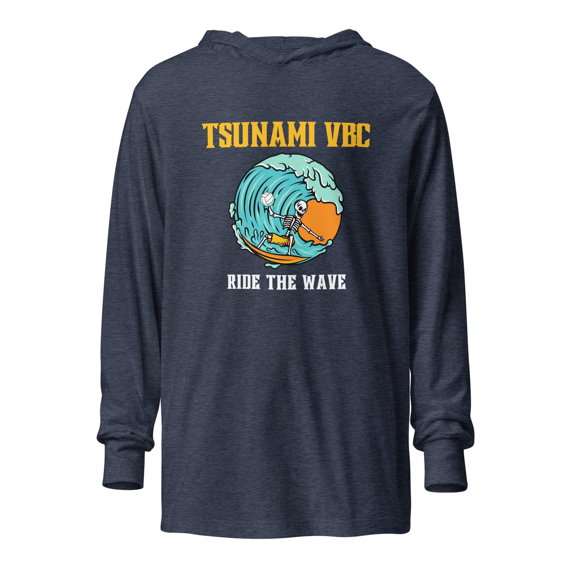 Performance | Hooded Long Sleeve T Shirt | Tsunami Volleyball Club | Surf Wave VBC Logo
