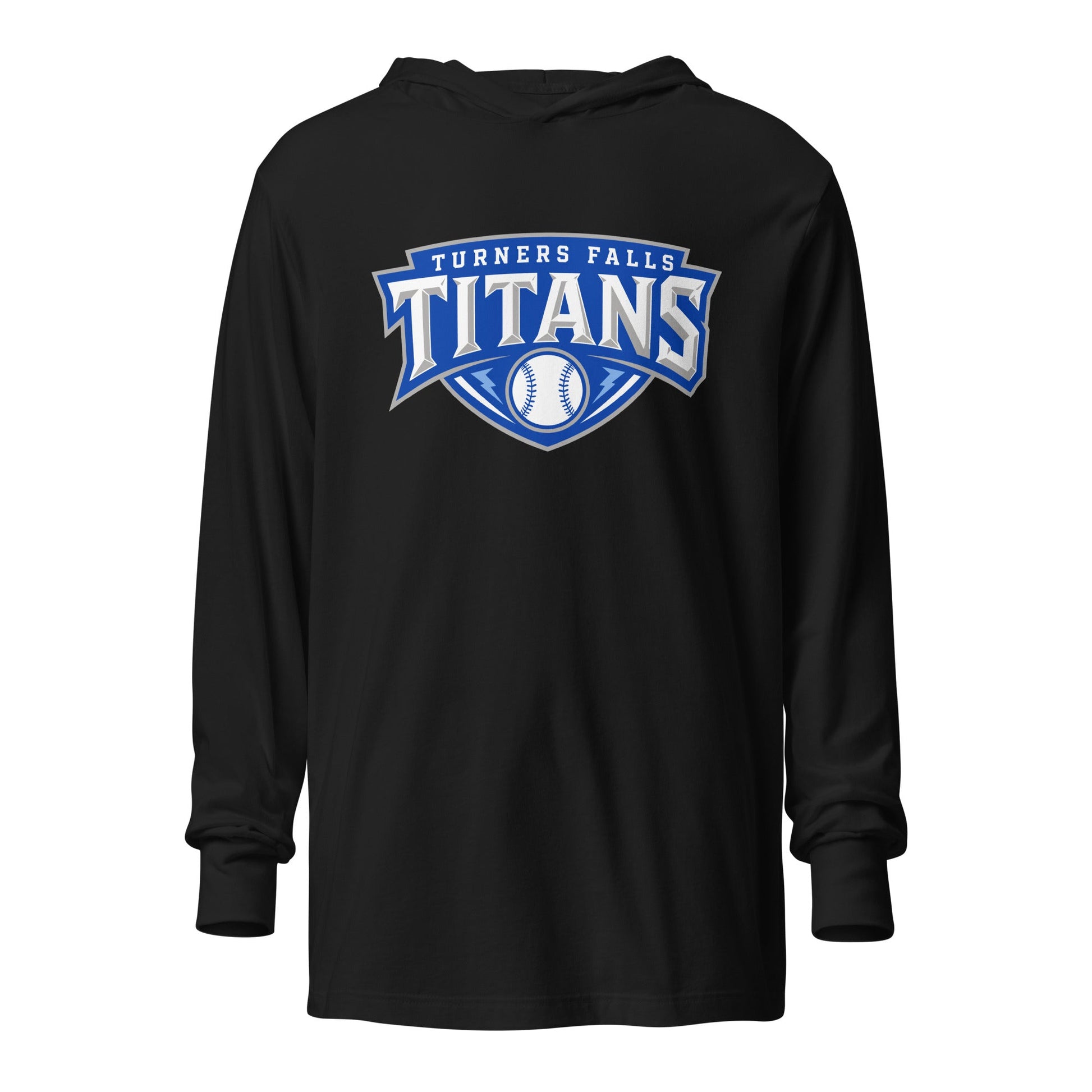 Performance | Hooded Long Sleeve T Shirt | Turners Falls Titans | Titan Crest Logo