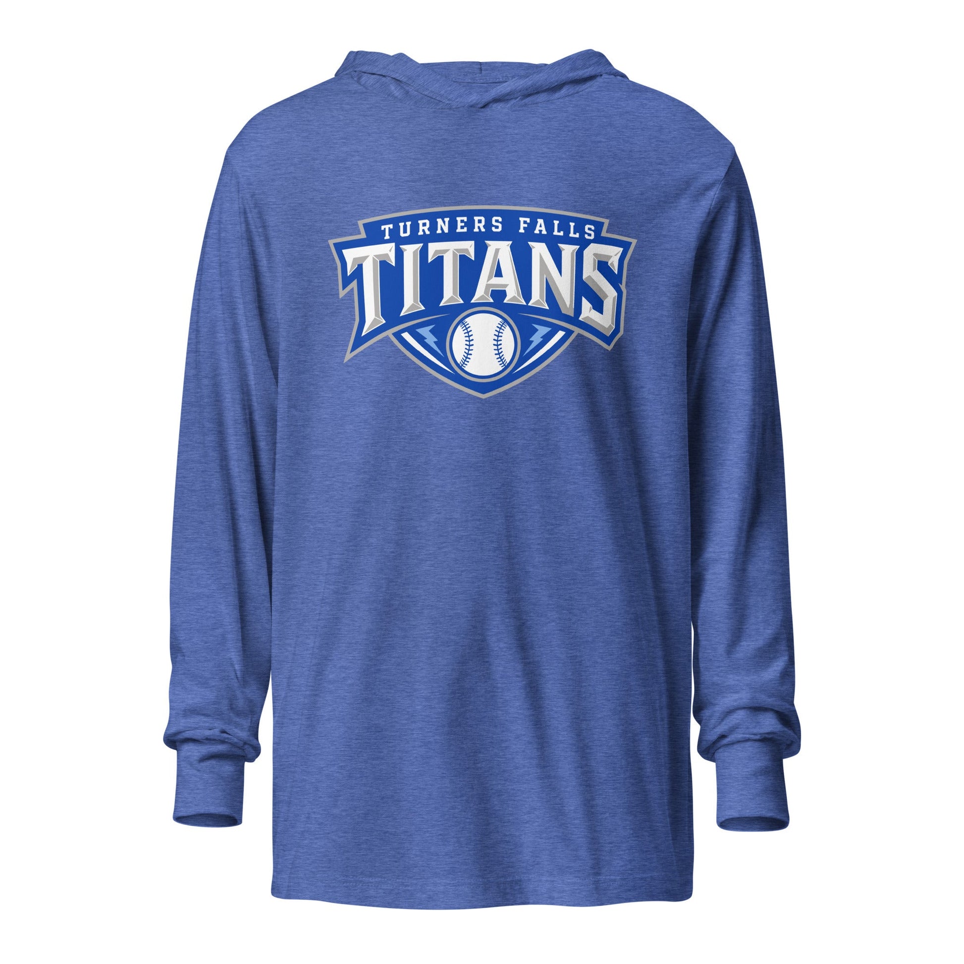 Performance | Hooded Long Sleeve T Shirt | Turners Falls Titans | Titan Crest Logo