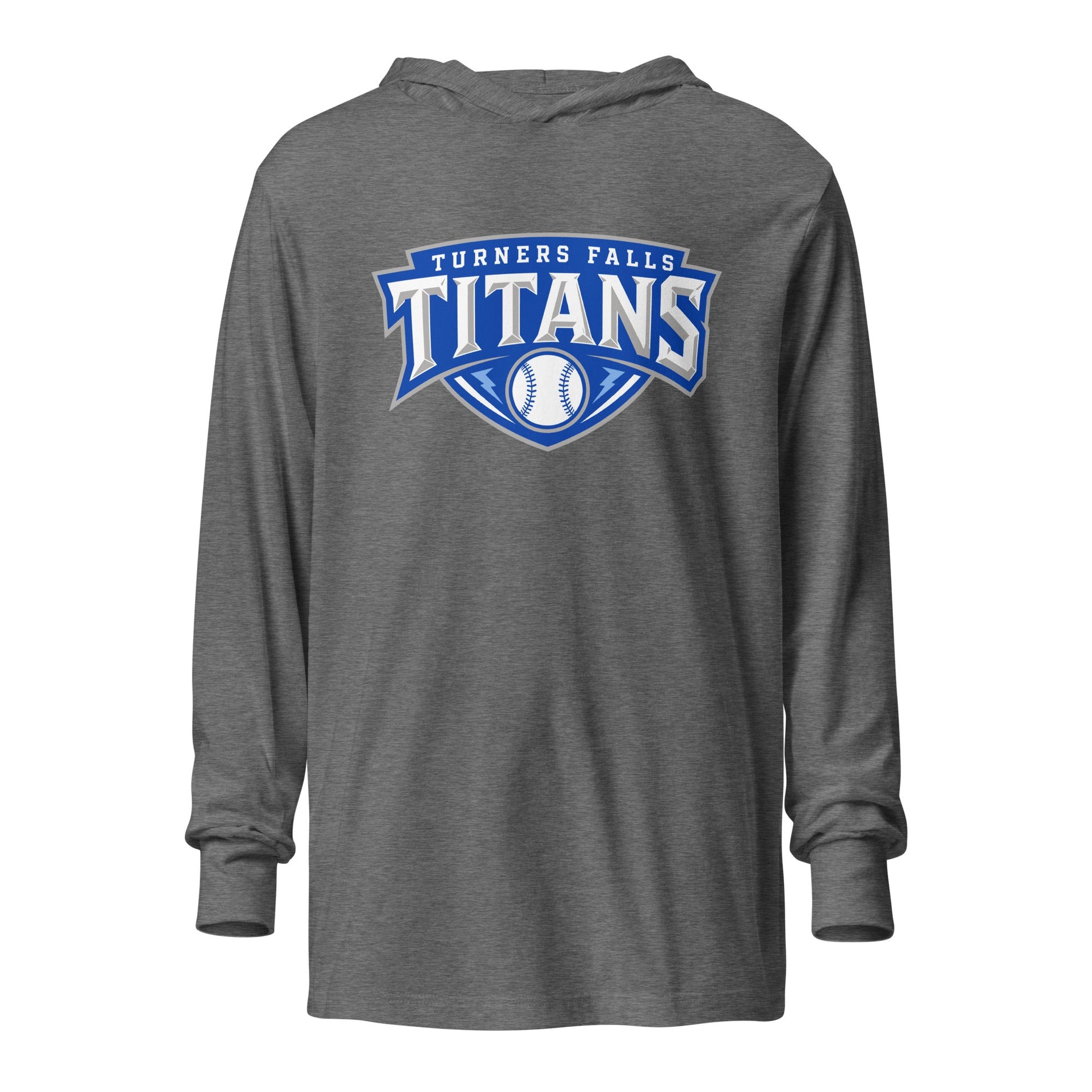 Performance | Hooded Long Sleeve T Shirt | Turners Falls Titans | Titan Crest Logo