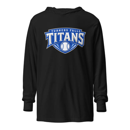 Performance | Hooded Long Sleeve T Shirt | Turners Falls Titans | Titan Crest Logo