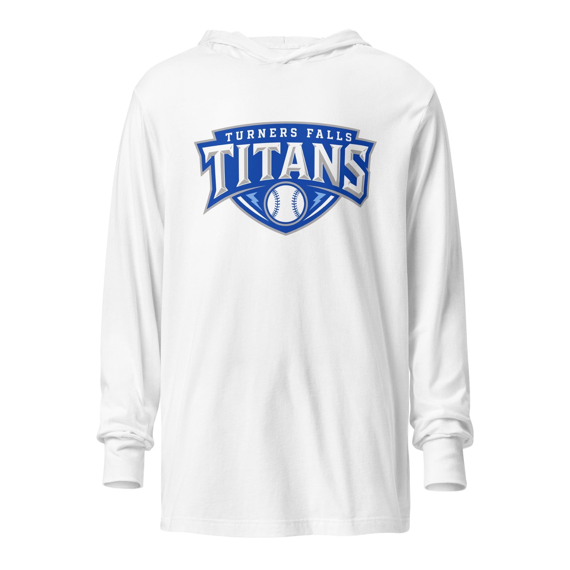 Performance | Hooded Long Sleeve T Shirt | Turners Falls Titans | Titan Crest Logo