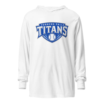 Performance | Hooded Long Sleeve T Shirt | Turners Falls Titans | Titan Crest Logo