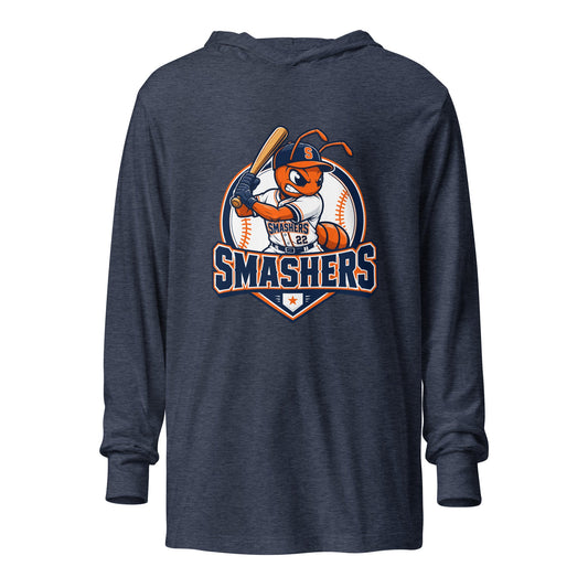 Performance | Hooded Long Sleeve T Shirt | Tx Smashers | Emblem Logo