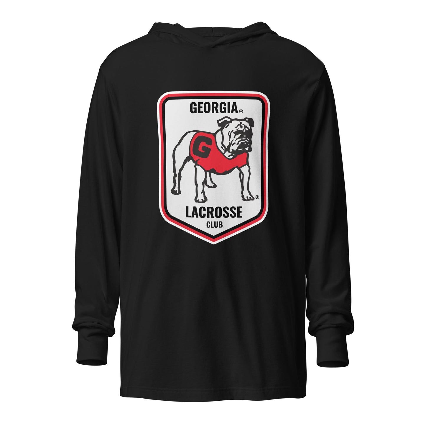 Performance | Hooded Long Sleeve T Shirt | UGA Club Lacrosse | Shield Logo