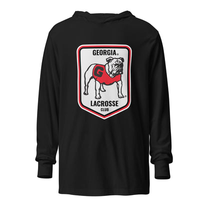 Performance | Hooded Long Sleeve T Shirt | UGA Club Lacrosse | Shield Logo