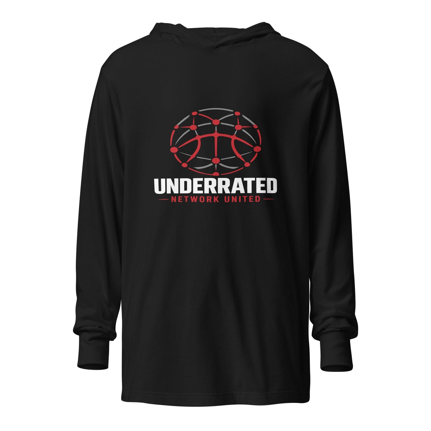 Performance | Hooded Long Sleeve T Shirt | Underrated Network United – Team Store | Alt Logo