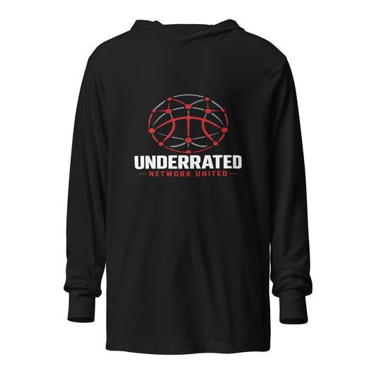 Performance | Hooded Long Sleeve T Shirt | Underrated Network United – Team Store | Alt Logo