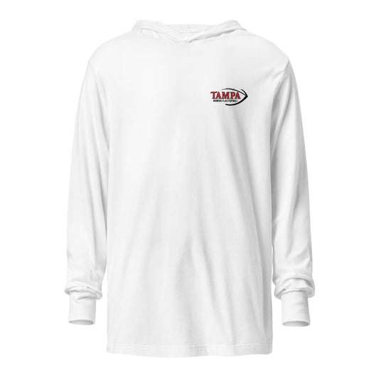 Performance | Hooded Long Sleeve T Shirt | University of Tampa Women's Flag Football | Alt Logo