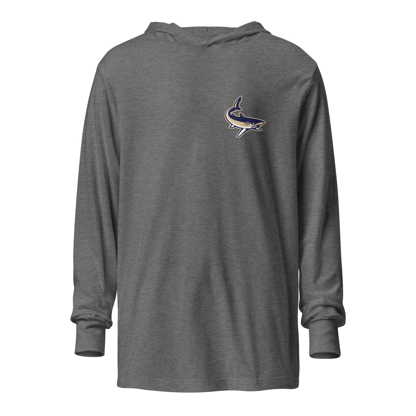 Performance | Hooded Long Sleeve T Shirt | University South Carolina Beaufort Track & Field | Shark Logo