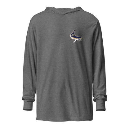 Performance | Hooded Long Sleeve T Shirt | University South Carolina Beaufort Track & Field | Shark Logo