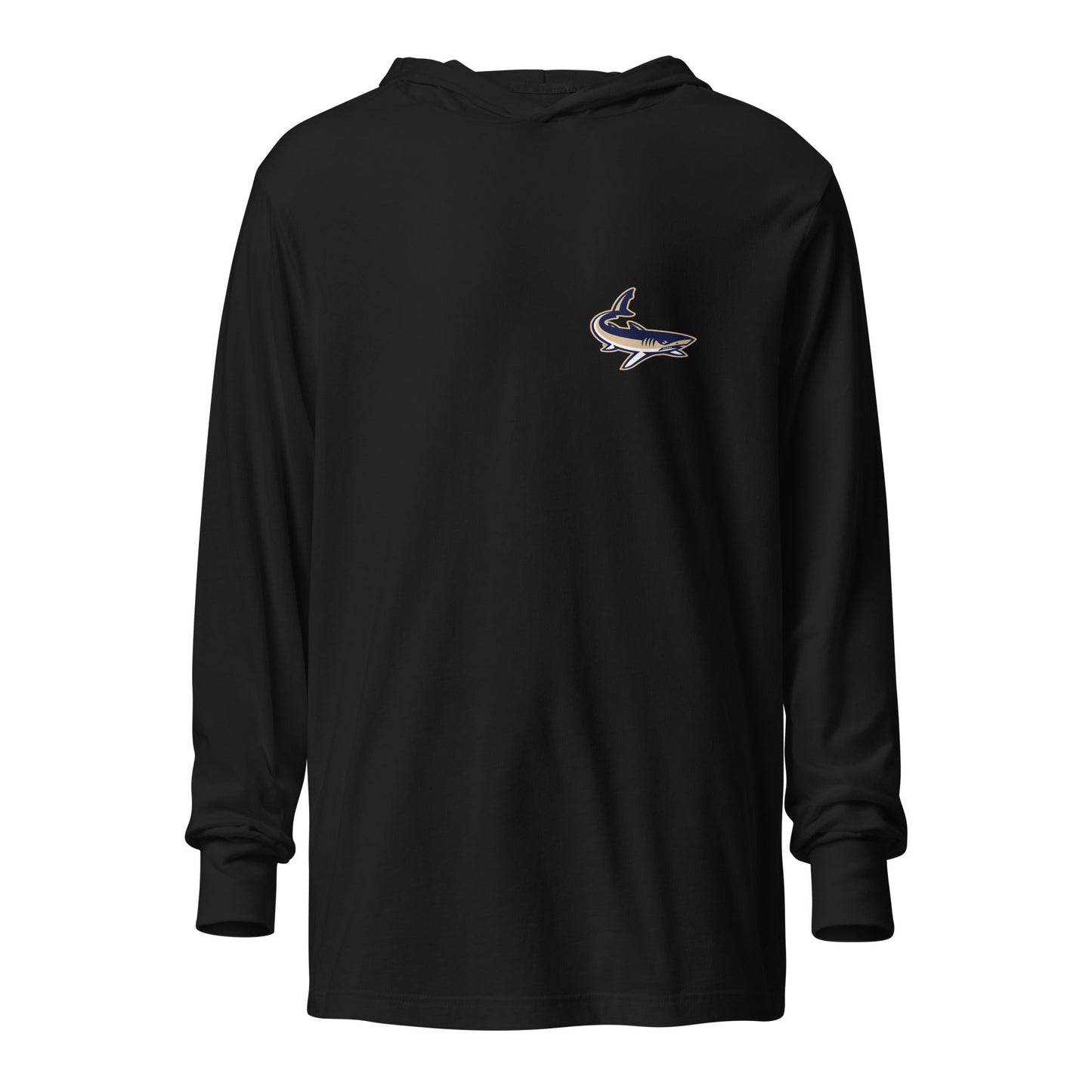 Performance | Hooded Long Sleeve T Shirt | University South Carolina Beaufort Track & Field | Shark Logo