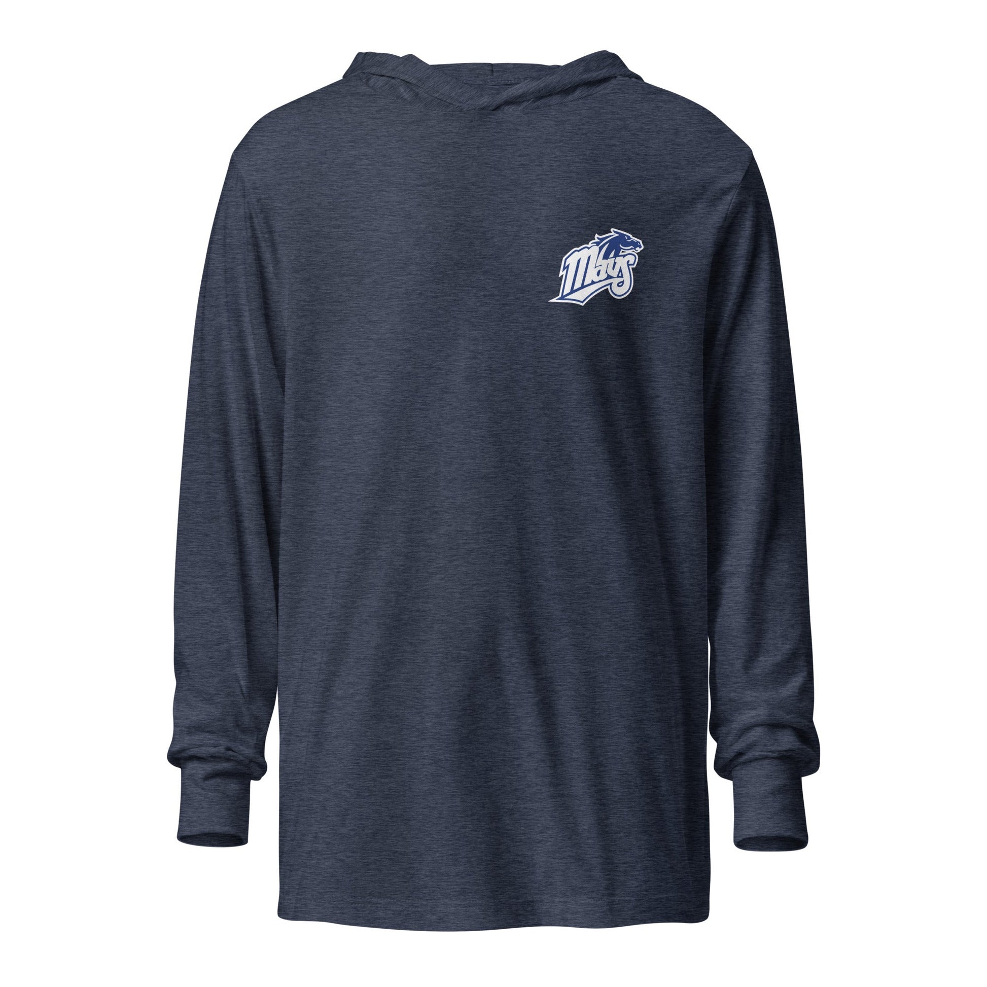 Performance | Hooded Long Sleeve T Shirt | Upper Makefield Youth Baseball & Softball League | Blue Mavs Logo