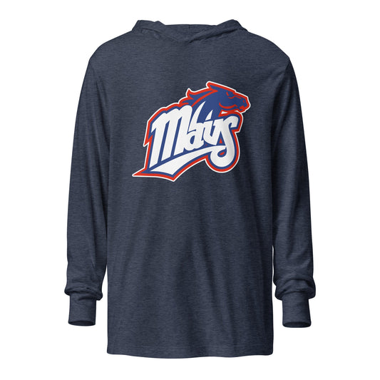 Performance | Hooded Long Sleeve T Shirt | Upper Makefield Youth Baseball & Softball League | Mavs Logo
