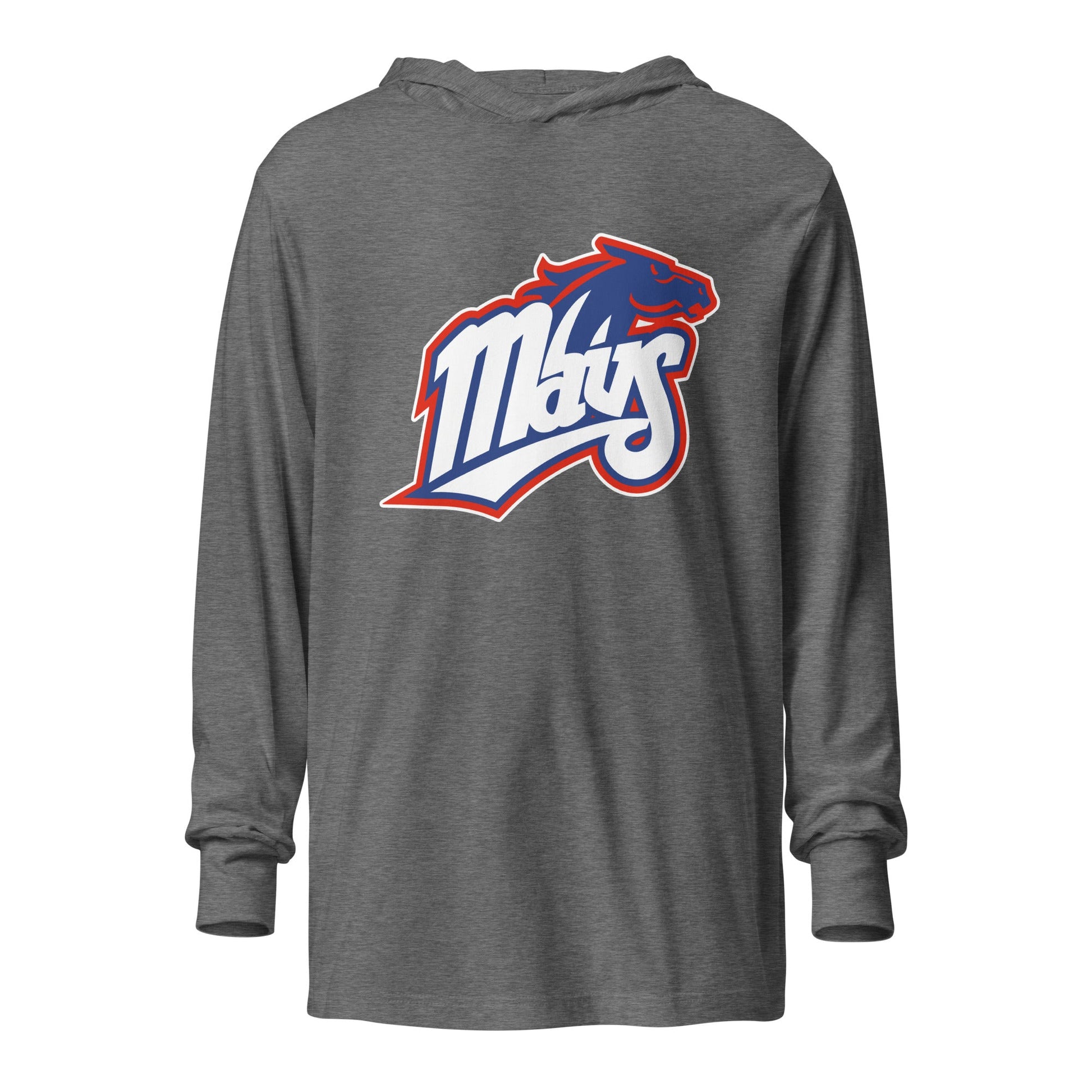 Performance | Hooded Long Sleeve T Shirt | Upper Makefield Youth Baseball & Softball League | Mavs Logo
