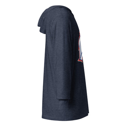 Performance | Hooded Long Sleeve T Shirt | Upper Makefield Youth Baseball & Softball League | Mavs Logo