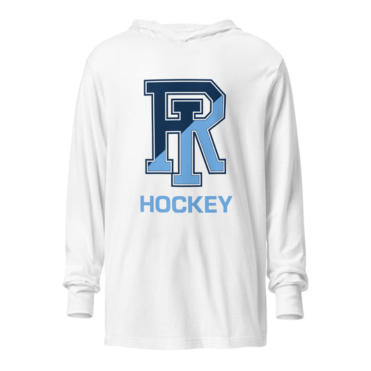 Performance | Hooded Long Sleeve T Shirt | URI Men’s Hockey | Vanguard Logo