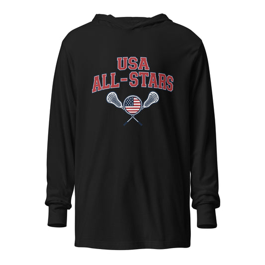 Performance | Hooded Long Sleeve T Shirt | USA ALL STARS BERLIN 2026 | Modern Script Logo