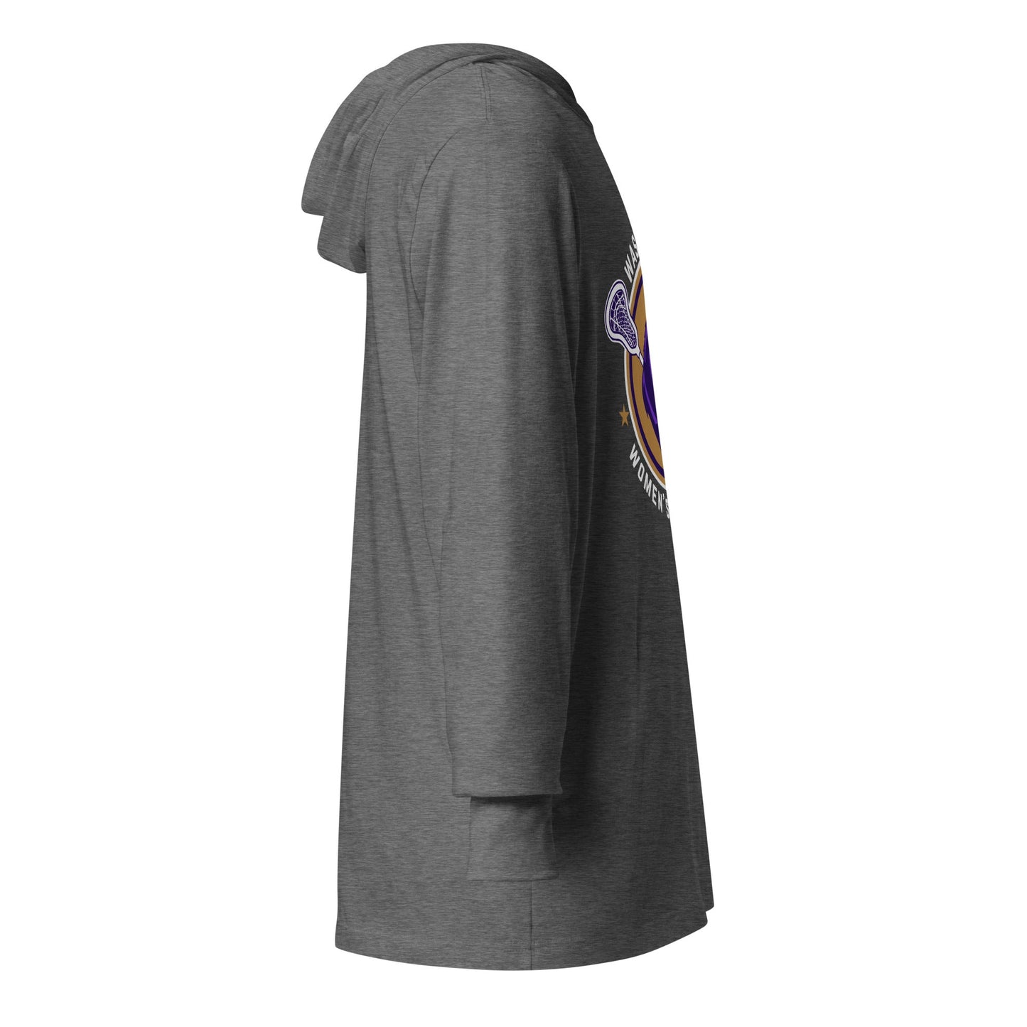 Performance | Hooded Long Sleeve T Shirt | UW Women's Club Lacrosse | Badge Logo