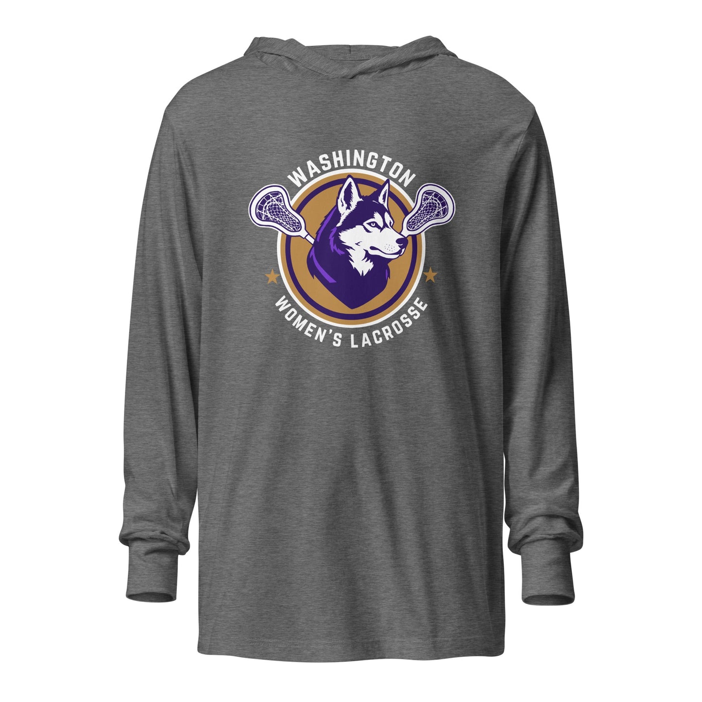 Performance | Hooded Long Sleeve T Shirt | UW Women's Club Lacrosse | Badge Logo