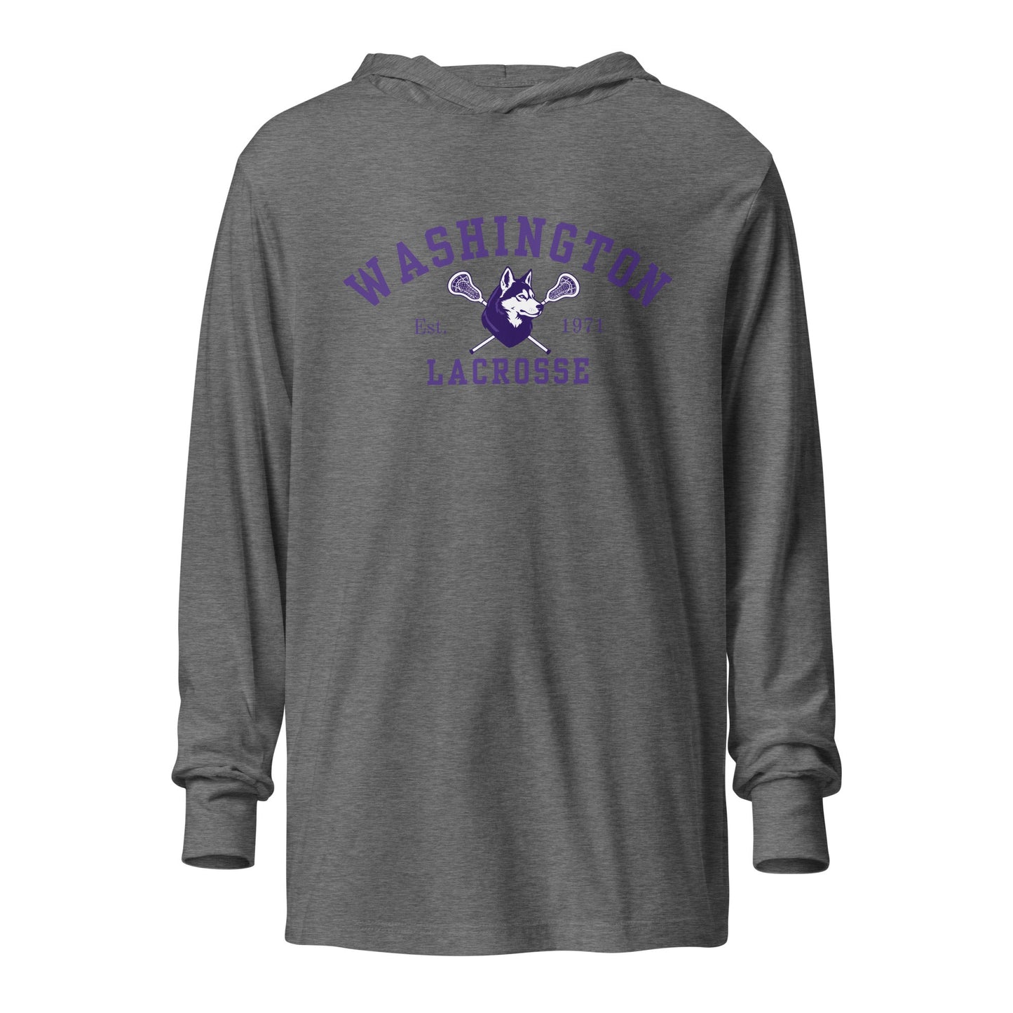 Performance | Hooded Long Sleeve T Shirt | UW Women's Club Lacrosse | Washington Lacrosse Logo