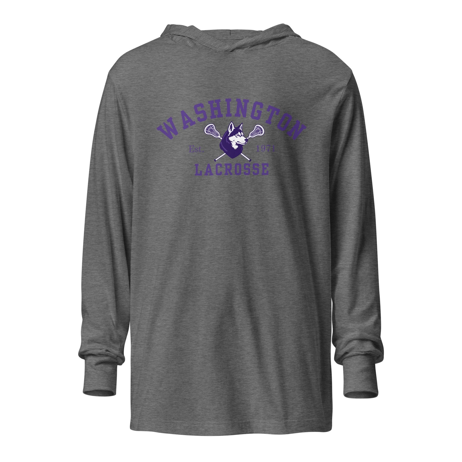 Performance | Hooded Long Sleeve T Shirt | UW Women's Club Lacrosse | Washington Lacrosse Logo