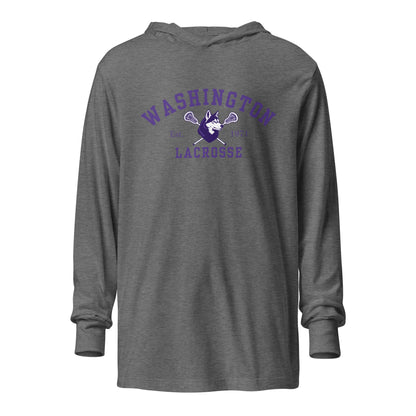 Performance | Hooded Long Sleeve T Shirt | UW Women's Club Lacrosse | Washington Lacrosse Logo