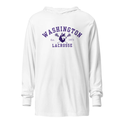 Performance | Hooded Long Sleeve T Shirt | UW Women's Club Lacrosse | Washington Lacrosse Logo