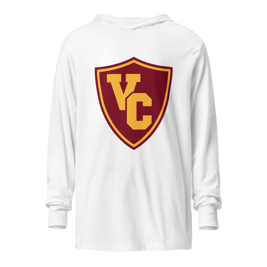 Performance | Hooded Long Sleeve T Shirt | VCMS cheer | Shield Logo