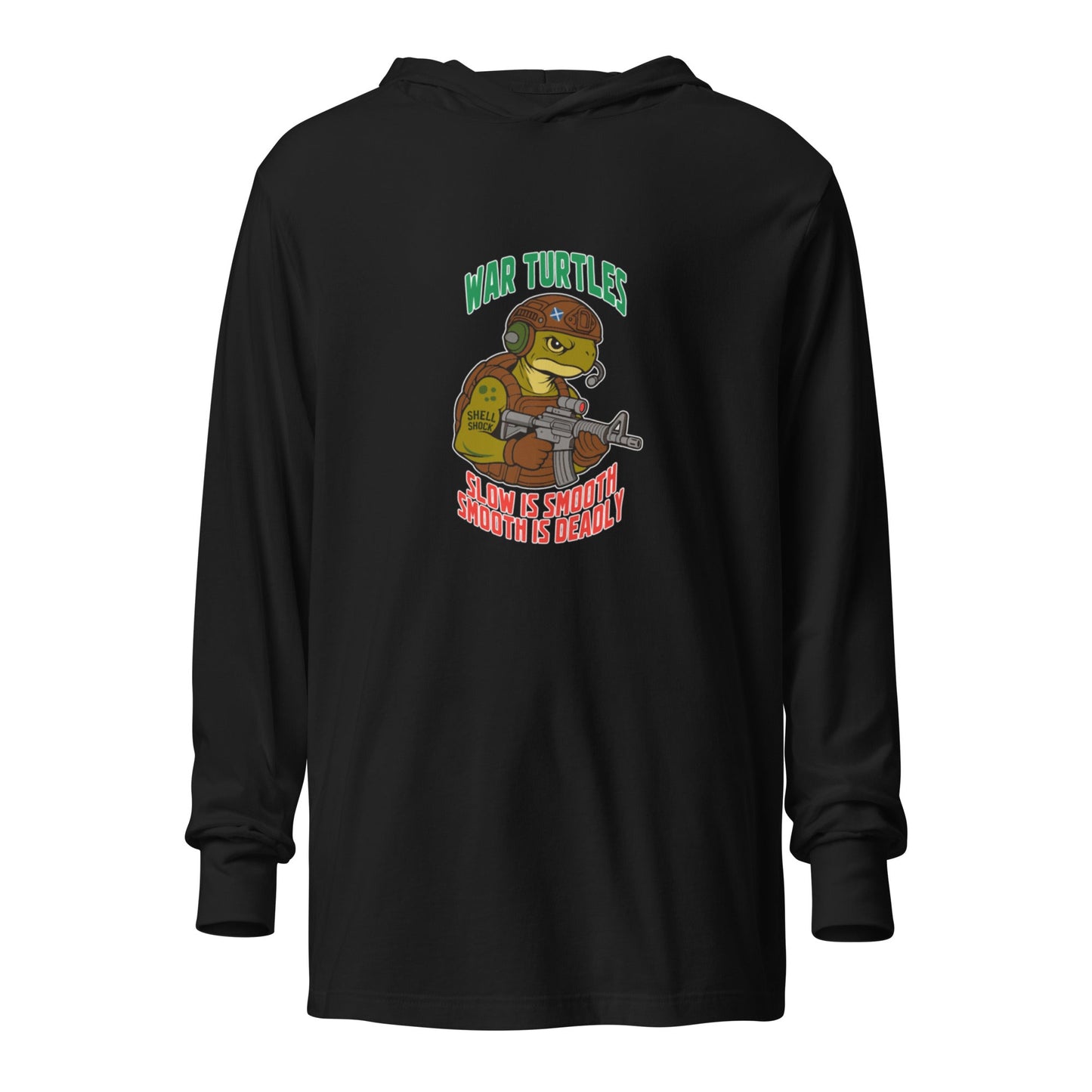 Performance | Hooded Long Sleeve T Shirt | War Turtles | Mascot Logo