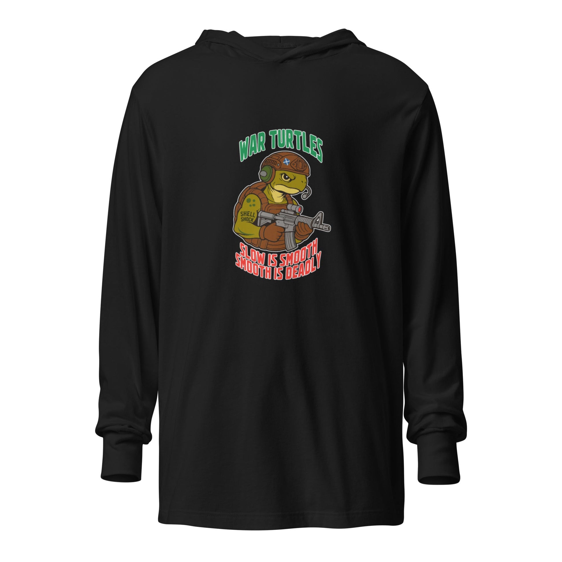 Performance | Hooded Long Sleeve T Shirt | War Turtles | Mascot Logo