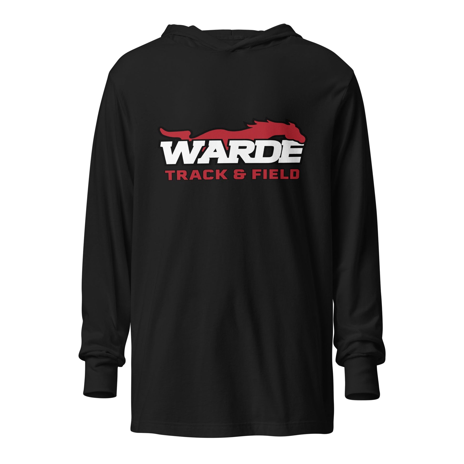 Performance | Hooded Long Sleeve T Shirt | Warde Track and Field | Alt Logo