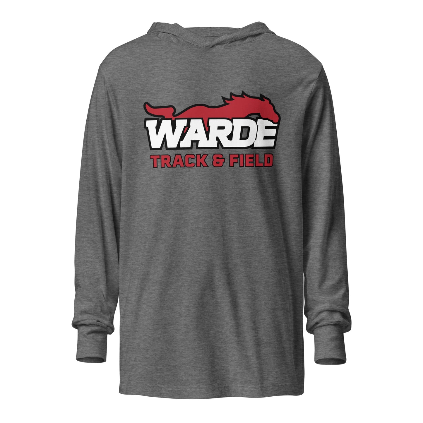 Performance | Hooded Long Sleeve T Shirt | Warde Track and Field | Alt Logo