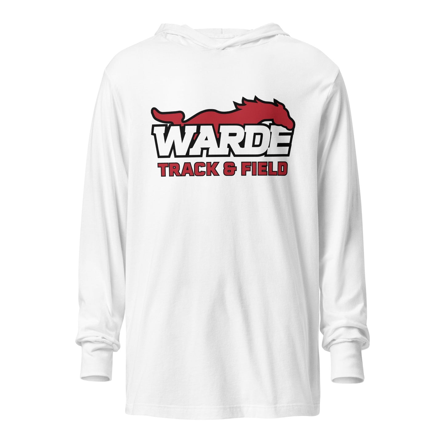 Performance | Hooded Long Sleeve T Shirt | Warde Track and Field | Alt Logo