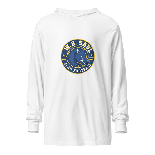 Performance | Hooded Long Sleeve T Shirt | W.B.Saul Razorbacks | Badge Logo